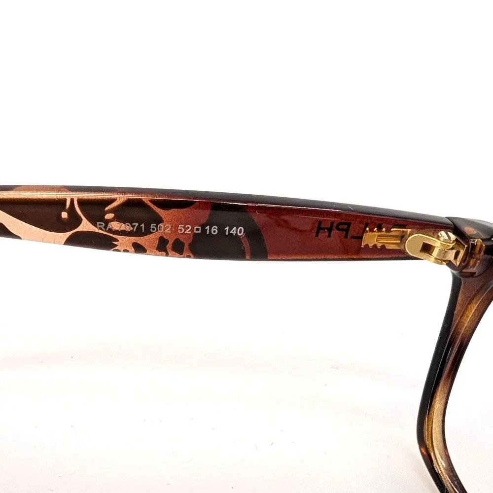 Ralph Lauren RA7071 Tortoise Cat Eye Eyeglasses Floral‎ Temple 52-16-140